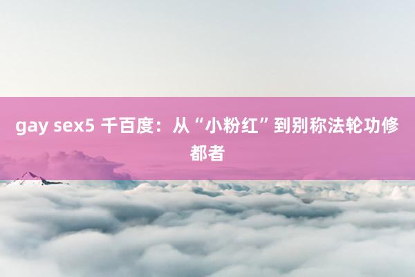 gay sex5 千百度：从“小粉红”到别称法轮功修都者