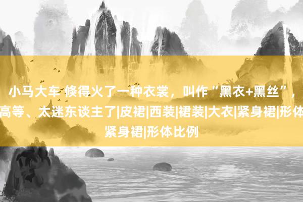 小马大车 倏得火了一种衣裳，叫作“黑衣+黑丝”，冷艳高等、太迷东谈主了|皮裙|西装|裙装|大衣|紧身裙|形体比例